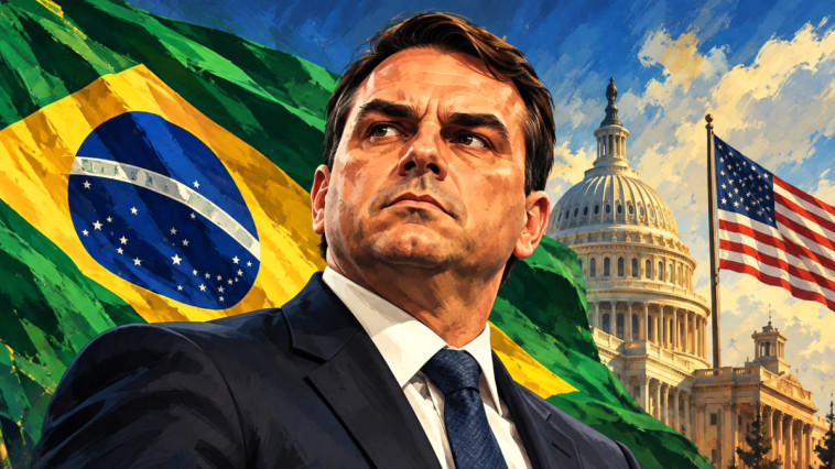 Depuis les États-Unis, Flavio Bolsonaro affirme être le "leader" du pays
