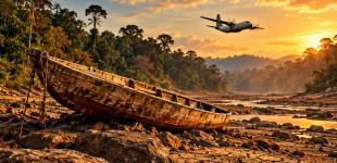 Guyane : la sécheresse bloque les pirogues et contraint 40 000 habitants à être ravitaillés par avion