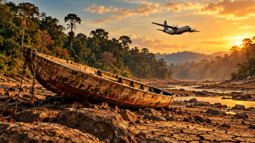 Guyane : la sécheresse bloque les pirogues et contraint 40 000 habitants à être ravitaillés par avion