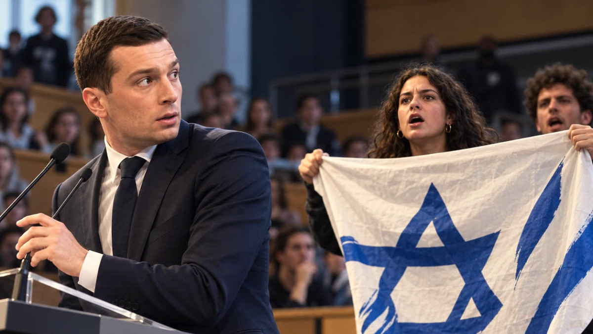 Jordan Bardella voit son discours interrompu par des militants de l'Union des étudiants juifs de France