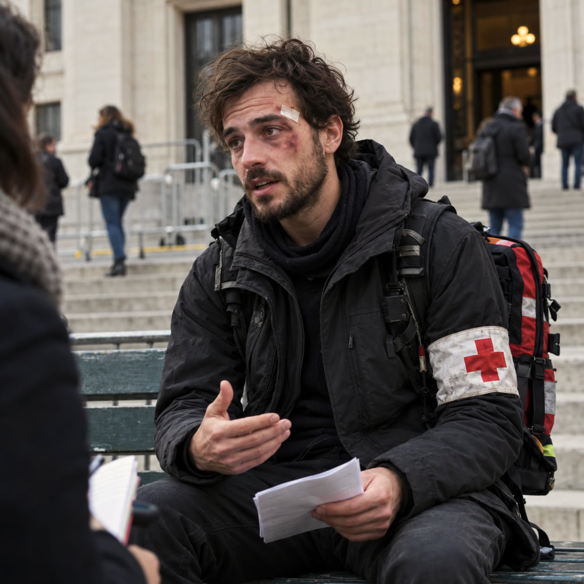 Le street medic frappé par des CRS témoigne